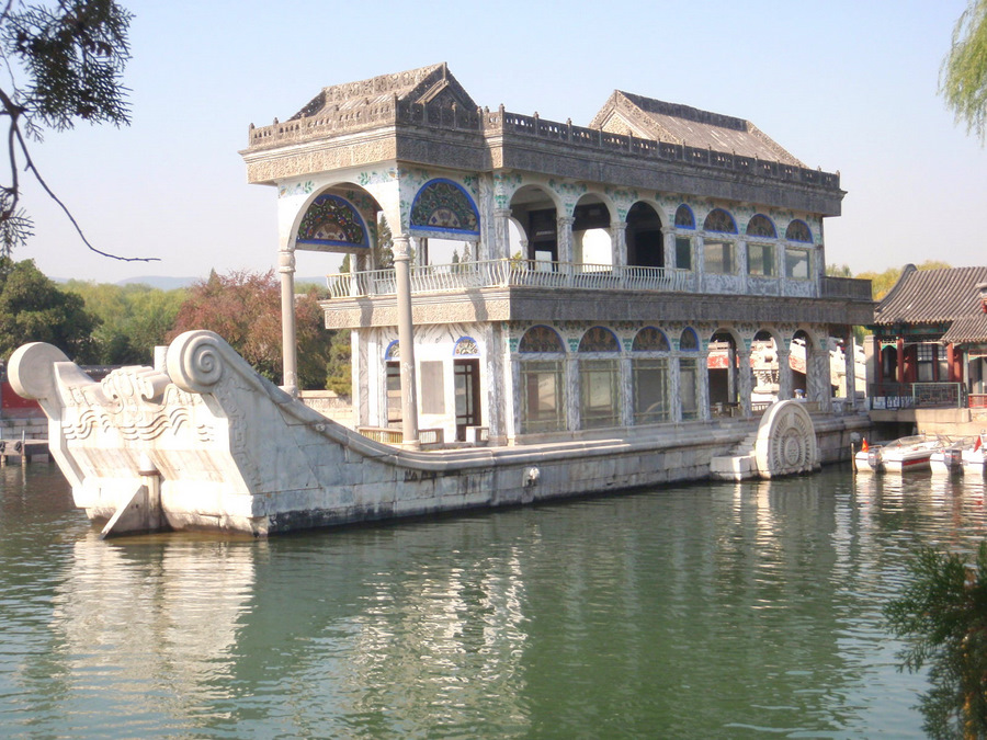 Lake view of the Un-sinkable Marble Ship.